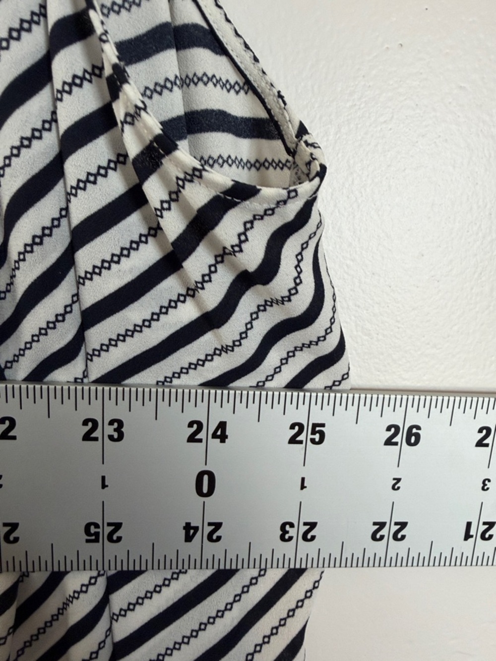 Sejour Blue and White Striped Sleeveless V-Notch Blouse - Picture 9 of 9